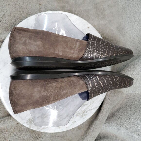 Ecco Shoes Womens EU 42 US 11 Brown Leather Touch Ballerina 2 Flats - Picture 7 of 10